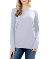 Womens Cotton Long Sleeve Crew Neck Shirt Tops- Niobe Clothing