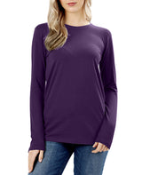 Womens Cotton Long Sleeve Crew Neck Shirt Tops- Niobe Clothing