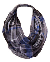 Niobe Clothing Soft Classic Checkered Plaid Infinity Loop Scarf - Scarves