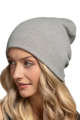 Solid Slouchy Knit Beanie Wide Wale