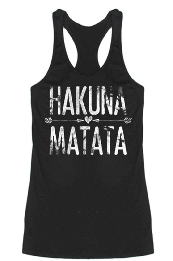Niobe Clothing Hakuna Matata Racerback Tank Top - Tank Tops g_tanktops