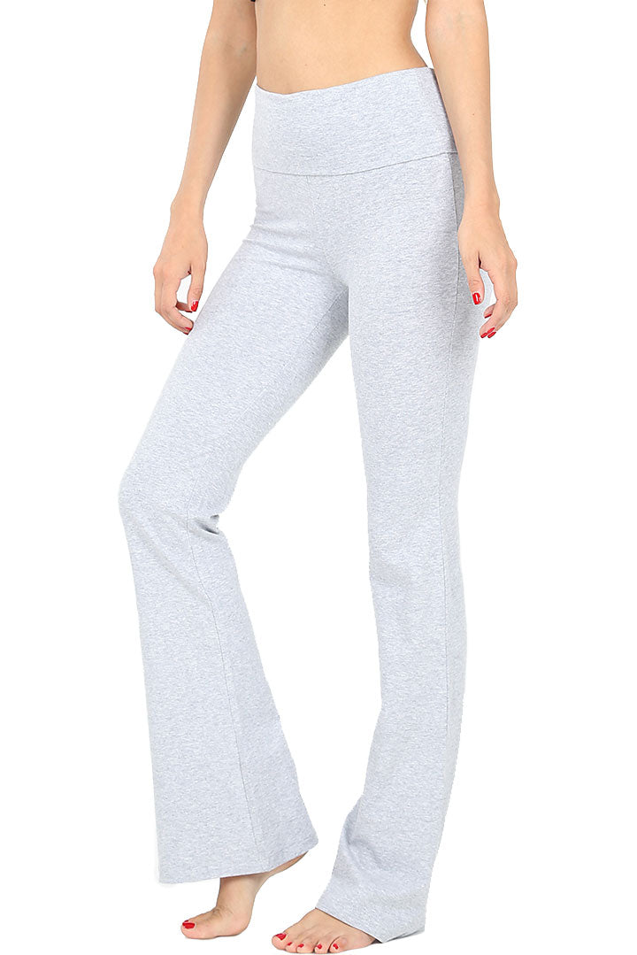 Zenana Cotton Flared Yoga Pants - Leggings sb_bottoms