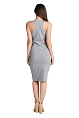 Cotton Bodycon Racerback Midi Dress dress- Niobe Clothing