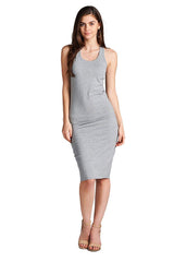 Cotton Bodycon Racerback Midi Dress dress- Niobe Clothing