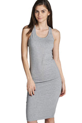 Cotton Bodycon Racerback Midi Dress dress- Niobe Clothing