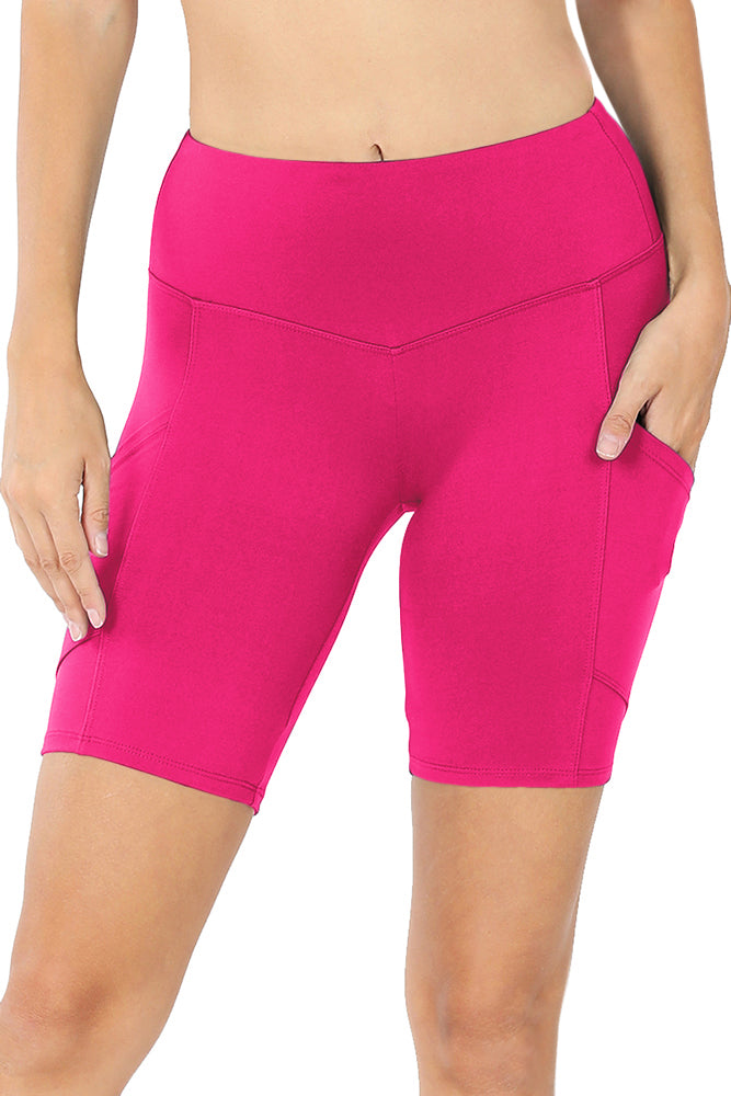 Zenana High Waist Active Biker Running Yoga Shorts w/ Pockets - Jogger Shorts sb_bottoms