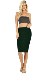 High Waist Fitted Midi Pencil Skirt Skirts- Niobe Clothing