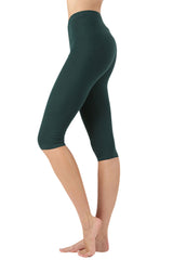 High Waist Seamless Cotton Capri Leggings leggings- Niobe Clothing