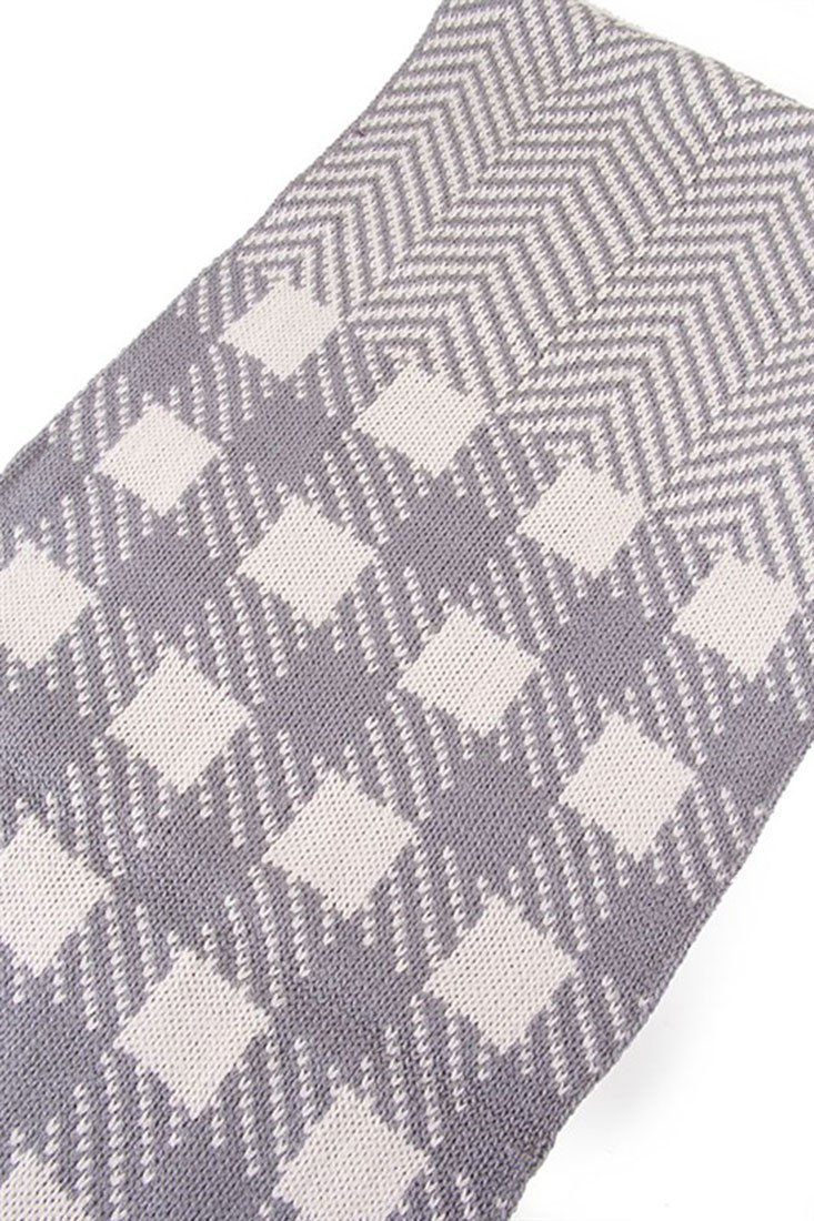 Niobe Clothing Soft Classic Ivory Chevron Pattern Infinity Loop Scarf - Scarves