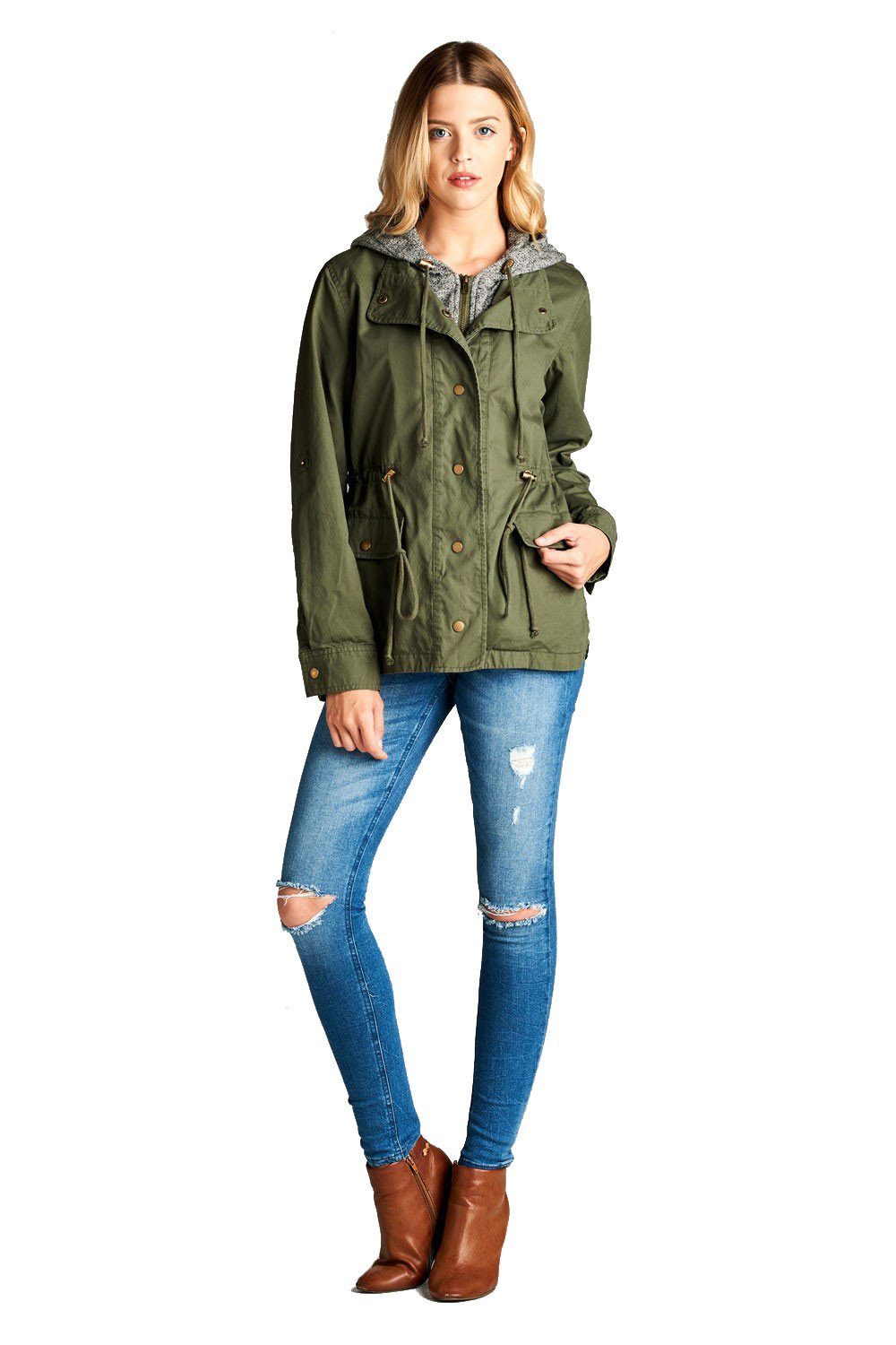 Niobe Clothing Terry Hood Layered Utility Jacket - sb_outerwear