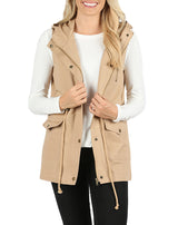 Sleeveless Utility Hoodie Military Vest Cardigans- Niobe Clothing