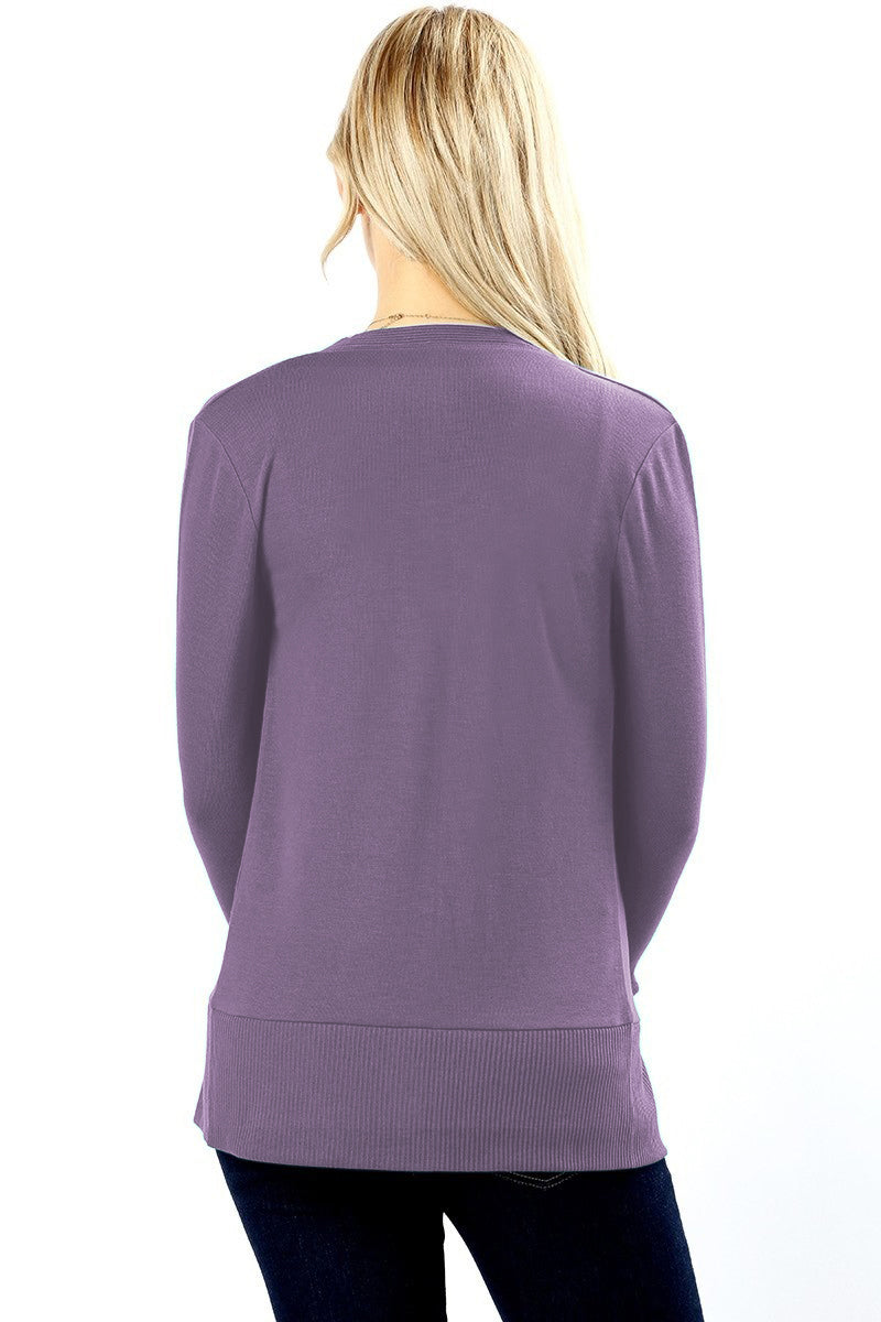 Zenana Snap Button Long Sleeve Sweater Cardigan - Cardigans sb_outerwear