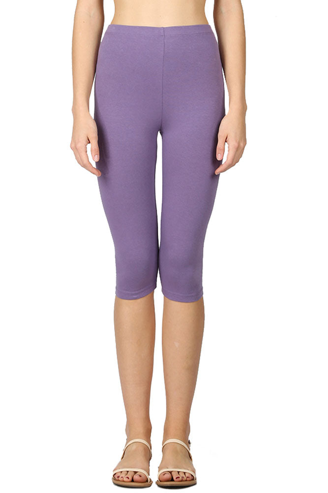 Zenana High Waist Cotton Capri Leggings - Legging Shorts sb_bottoms
