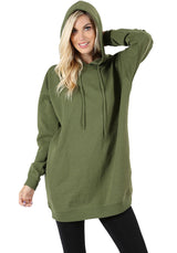 Zenana Loose Fit Pullover Long Hoodie Oversized Sweatshirt Sweater - sweatshirt