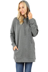 Zenana Loose Fit Pullover Long Hoodie Oversized Sweatshirt Sweater - sweatshirt