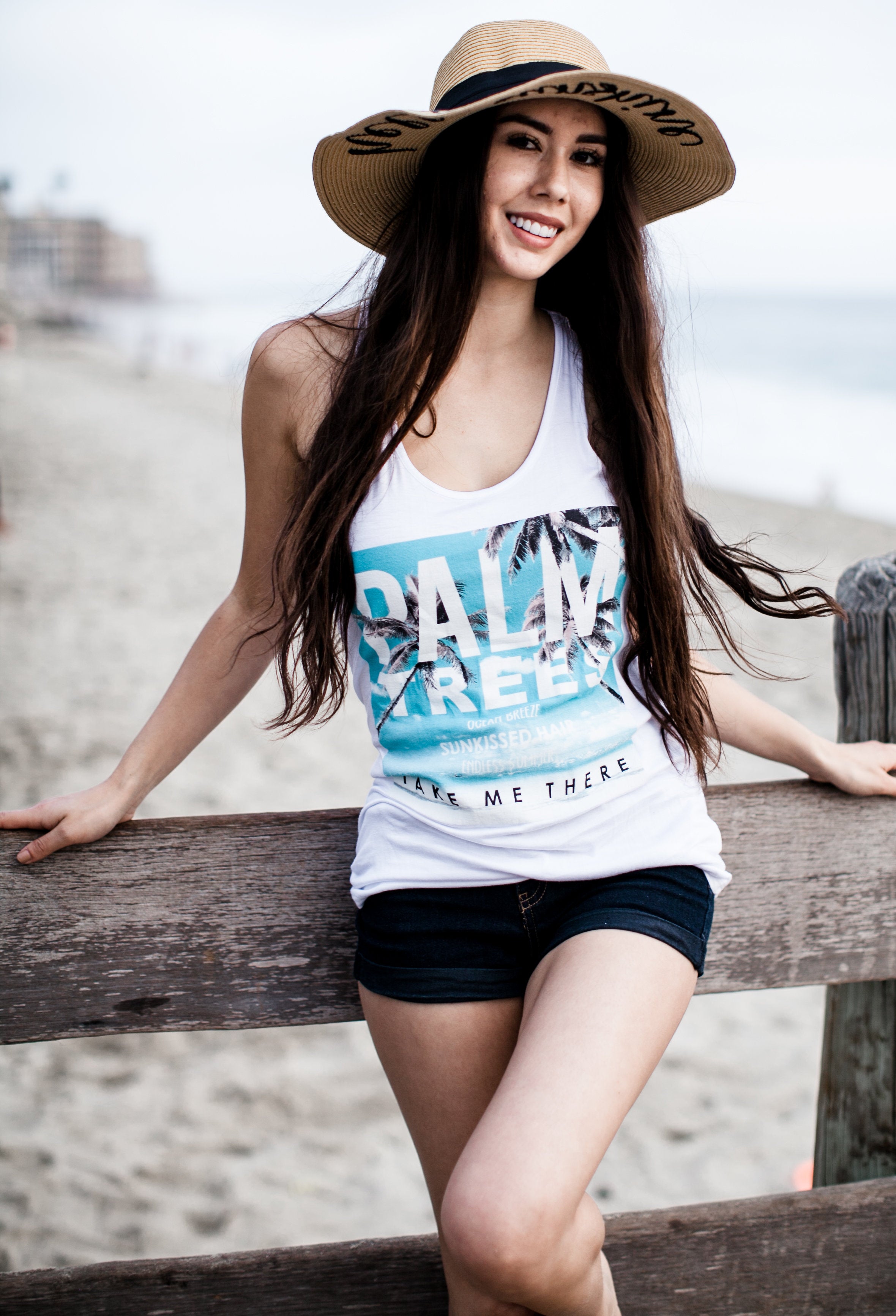 Niobe Clothing Tropical Palm Trees Racerback Tank Top - Tank Tops g_tanktops