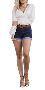 High Rise Junior Push Up Body Shaping Denim Shorts Shorts- Niobe Clothing