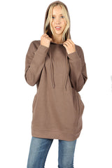 Zenana Loose Fit Pullover Long Hoodie Oversized Sweatshirt Sweater - sweatshirt
