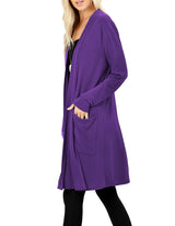 Long Sleeve Draped Long Cardigan Cardigans- Niobe Clothing