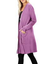 Long Sleeve Draped Long Cardigan Cardigans- Niobe Clothing