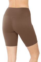 High Waist Active Biker Running Yoga Shorts w/ Pockets