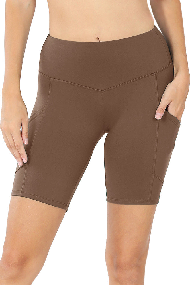 Zenana High Waist Active Biker Running Yoga Shorts w/ Pockets - Jogger Shorts sb_bottoms