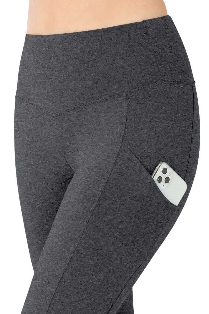 Zenana High Waist Solid Cotton Yoga Pants Work Out Leggings w/Pockets - Leggings sb_bottoms
