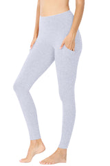 High Waist Solid Cotton Yoga Pants Work Out Leggings w/Pockets