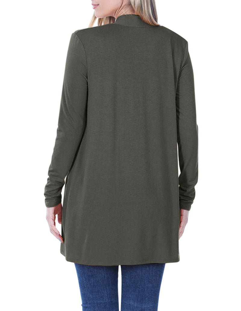 Zenana Long Sleeve Draped Slouchy Cardigan - Cardigans sb_outerwear