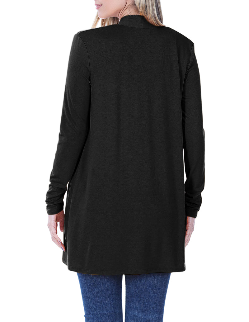 Zenana Long Sleeve Draped Slouchy Cardigan - Cardigans sb_outerwear