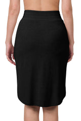 High Waist Tulip Hem Knee Length Skirt