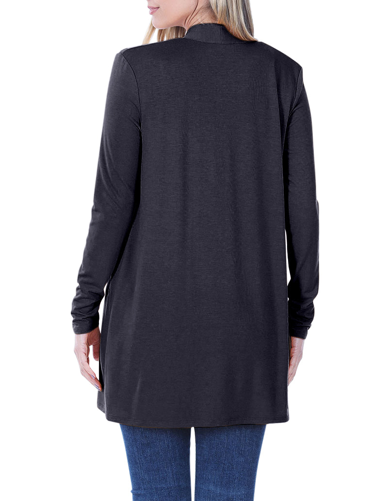 Zenana Long Sleeve Draped Slouchy Cardigan - Cardigans sb_outerwear