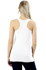 Basic Solid Cotton Racerback Tank Top Tops- Niobe Clothing