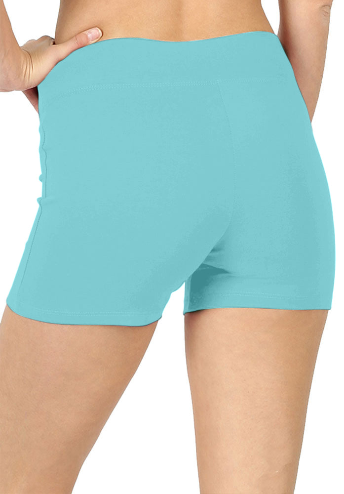 Zenana Cotton Workout Thick Band Biker Running Shorts - Legging Shorts sb_bottoms