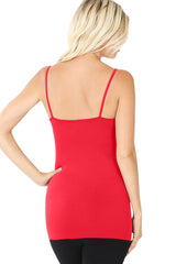 Seamless Nylon Criss Cross Cami Long Tank Top