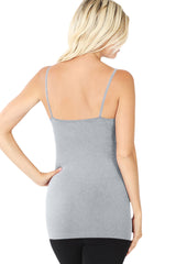 Seamless Nylon Criss Cross Cami Long Tank Top