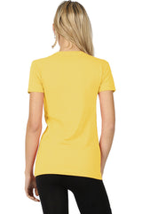 Womens Basic Cotton Crew Neck Short Sleeve Long Tee Shirt Tops- Niobe Clothing