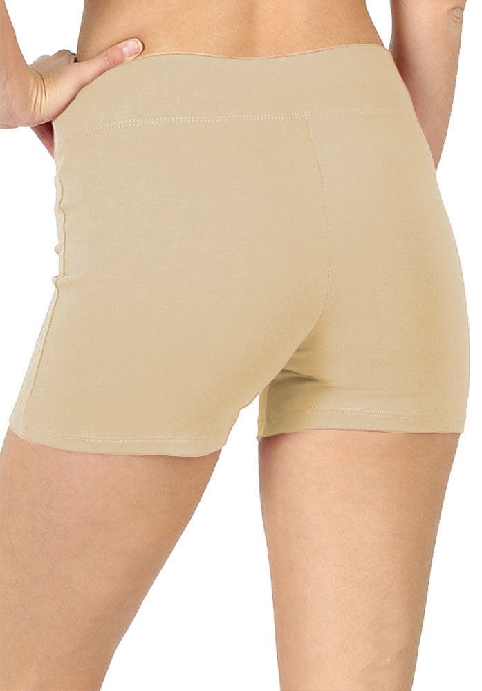 Zenana Cotton Workout Thick Band Biker Running Shorts - Legging Shorts sb_bottoms