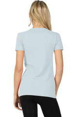 Womens Basic Cotton Crew Neck Short Sleeve Long Tee Shirt Tops- Niobe Clothing