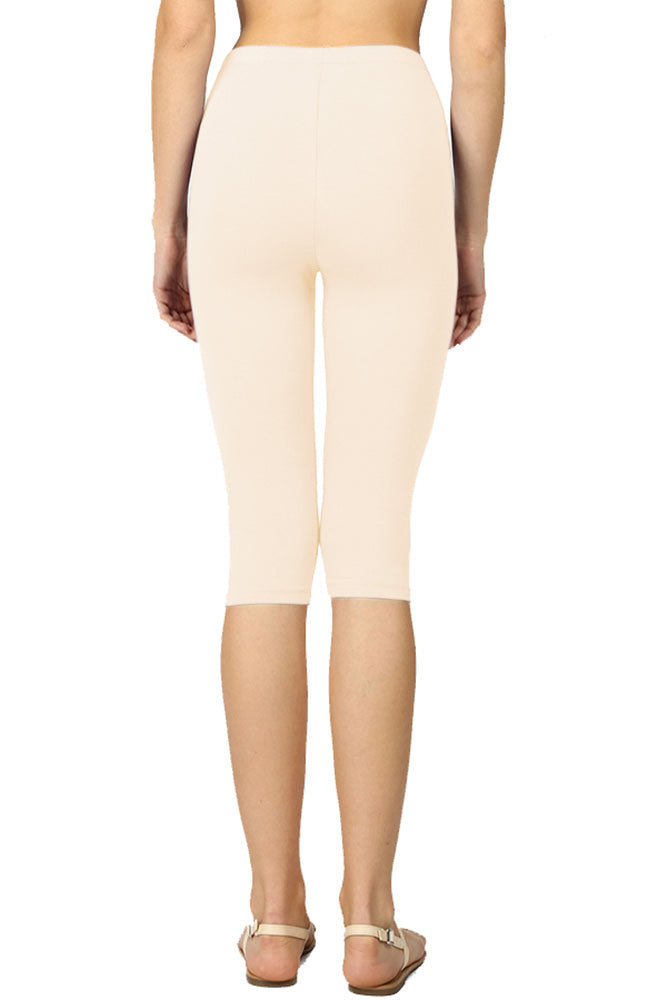 Zenana High Waist Cotton Capri Leggings - Legging Shorts sb_bottoms