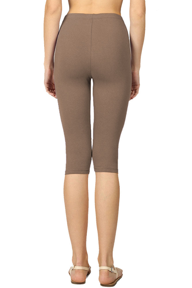 Zenana High Waist Cotton Capri Leggings - Legging Shorts sb_bottoms