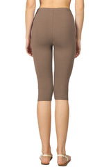 High Waist Seamless Cotton Capri Leggings leggings- Niobe Clothing
