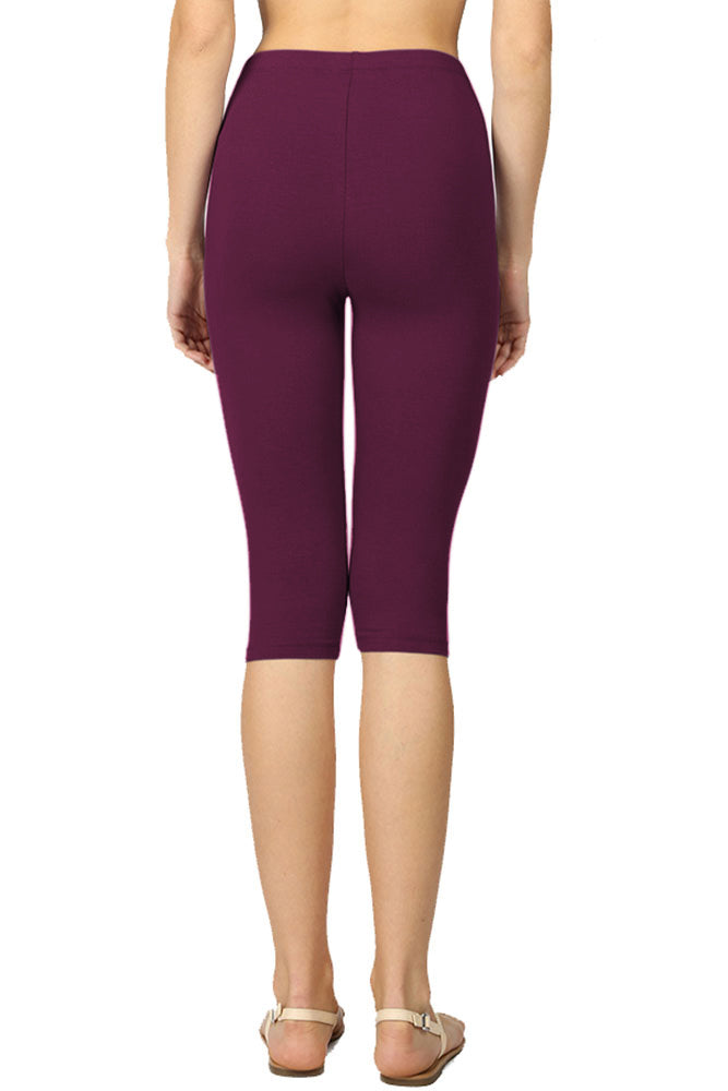 Zenana High Waist Cotton Capri Leggings - Legging Shorts sb_bottoms