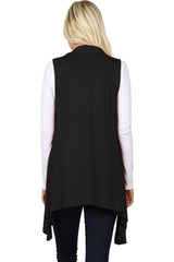 Lightweight Sleeveless Open Draped Cardigan Cardigans- Niobe Clothing