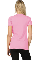 Womens Basic Cotton Crew Neck Short Sleeve Long Tee Shirt Tops- Niobe Clothing