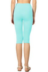 High Waist Seamless Cotton Capri Leggings leggings- Niobe Clothing
