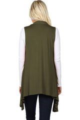 Lightweight Sleeveless Open Draped Cardigan Cardigans- Niobe Clothing