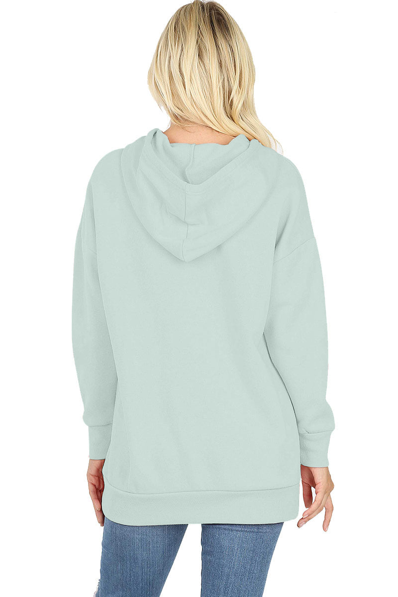 Zenana Basic Oversized Hooded Pullover Sweater - Hoodies sb_outerwear