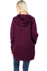 Zenana Loose Fit Pullover Long Hoodie Oversized Sweatshirt Sweater - sweatshirt