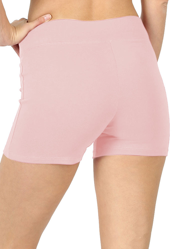 Zenana Cotton Workout Thick Band Biker Running Shorts - Legging Shorts sb_bottoms
